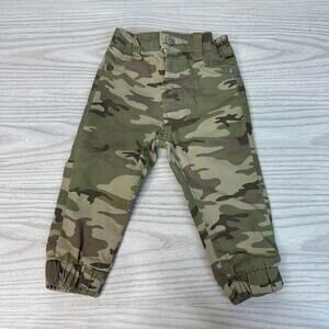 7 for All Mankind Jogger Pants Infant 12M Green Camo Elastic Waistband Stretch